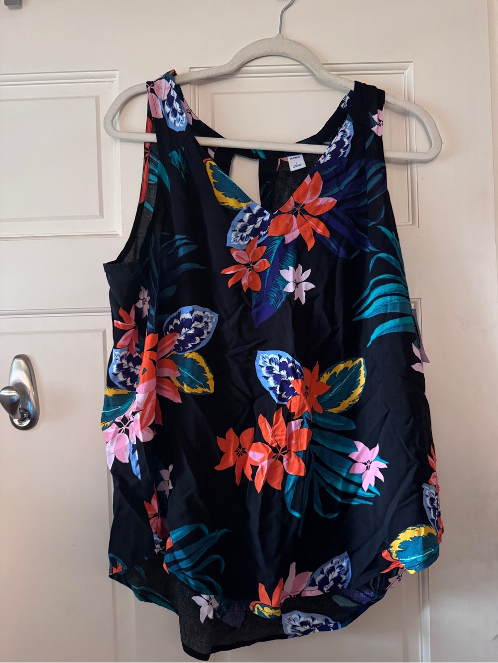 Sleeveless Black Tropical Floral Tank Top - Old Navy
